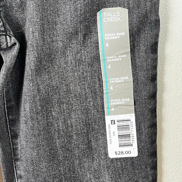 NWT Falls Creek Black Denim High Rise Skinny Stretch Jeans Size 4 - Picture 4 of 10